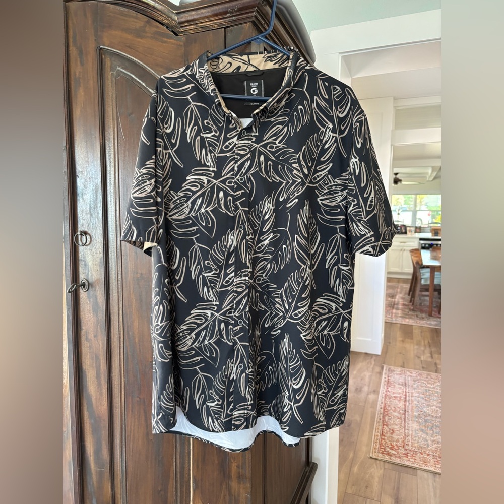 Fried Denim size 3XL black and tan Hawaiian shirt short sleeve